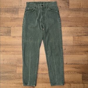 Vintage Levi’s Size 29 Orange Tab Green Jeans Style 550 Relaxed Fit Tapered Leg
